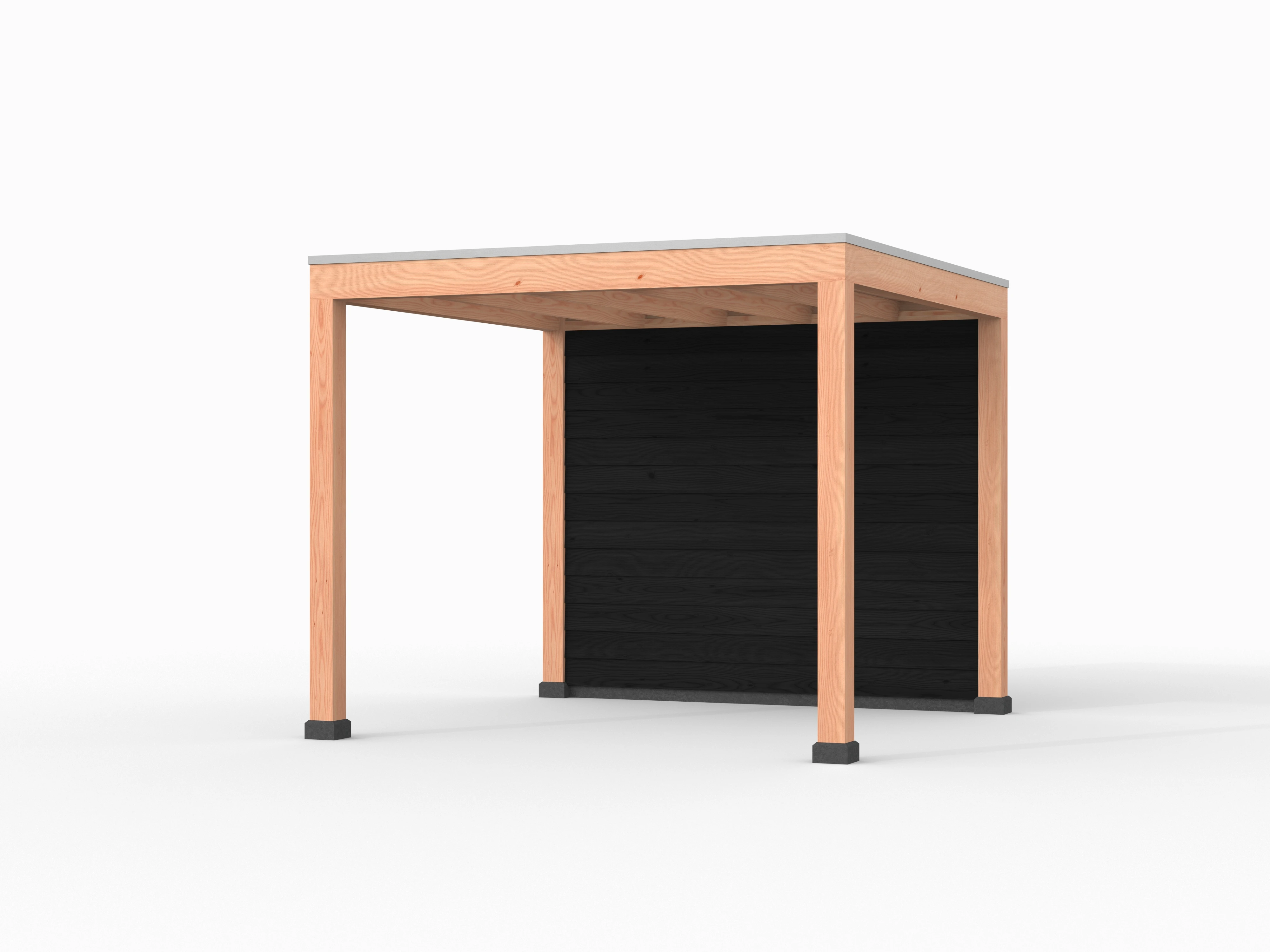 Douglas overkapping, 300 x 300, met achterwand, Westwood Elegant zwart - Afbeelding 1